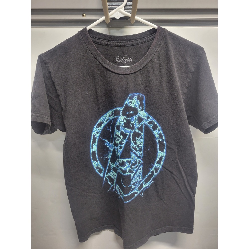 Marvel Avengers Endgameโ T-Shirt Small Black Blue Distressed Graphic Tee